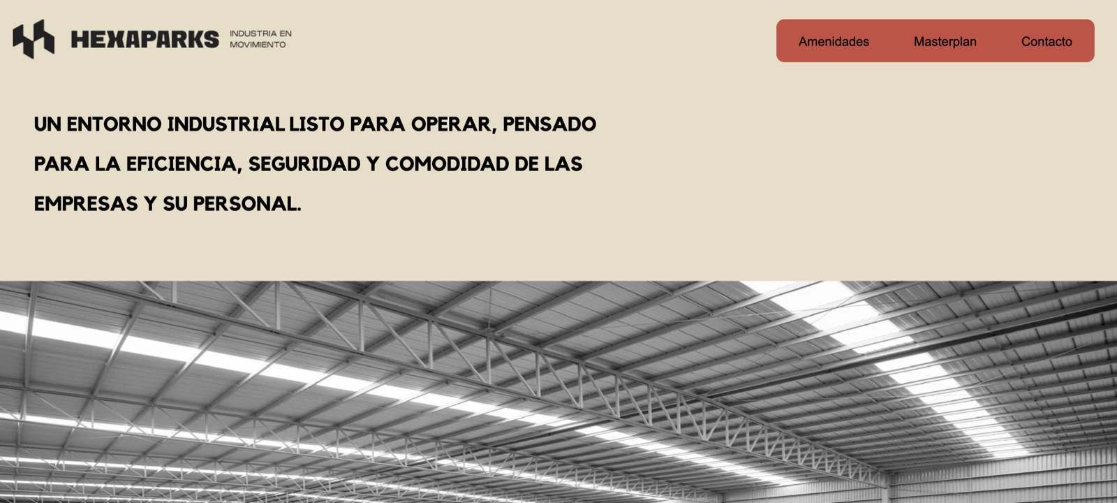 Diseño web de Hexaparks, parque industrial en Jalisco
