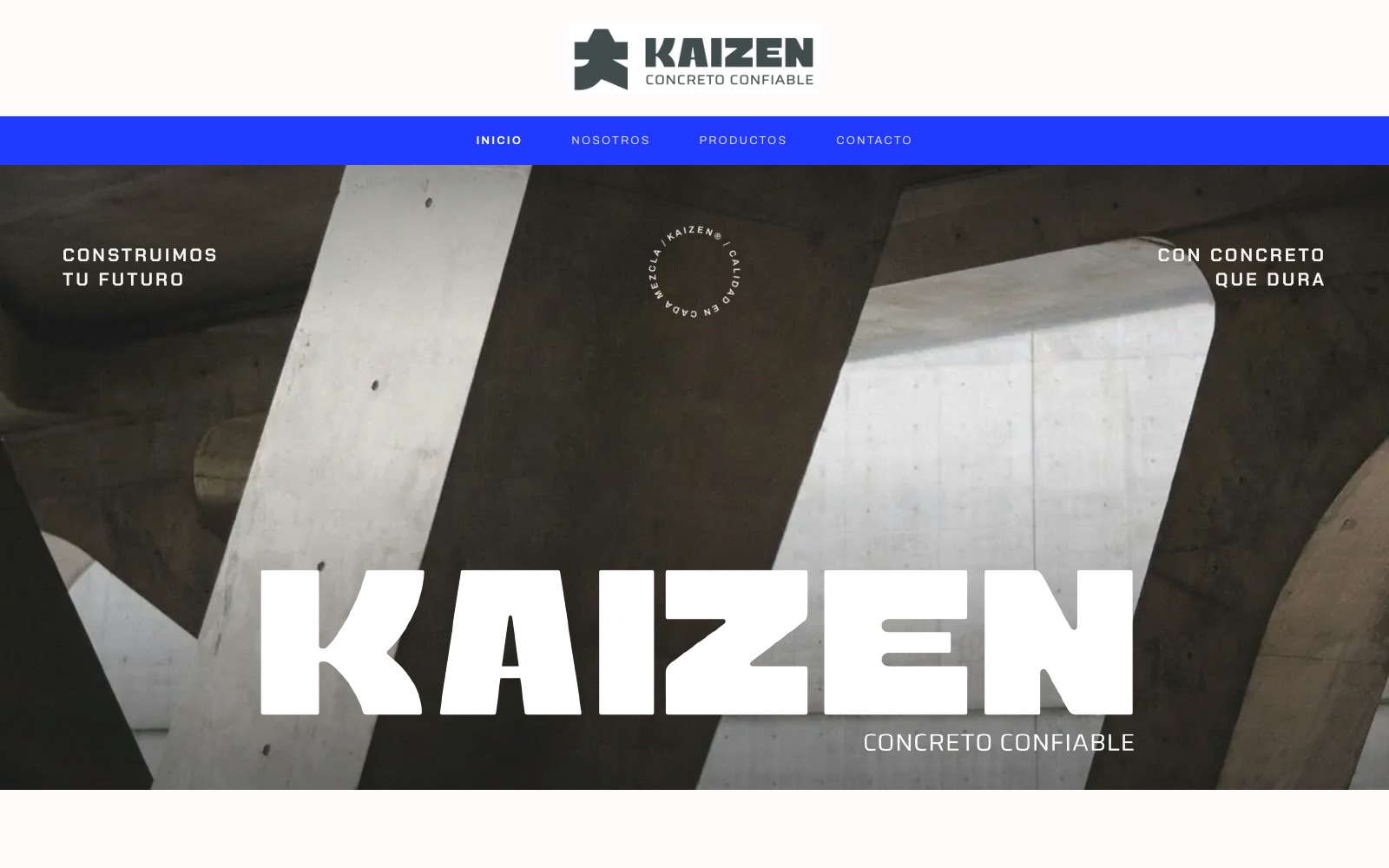 Sitio web de KAIZEN®, concreto premezclado en Guadalajara
